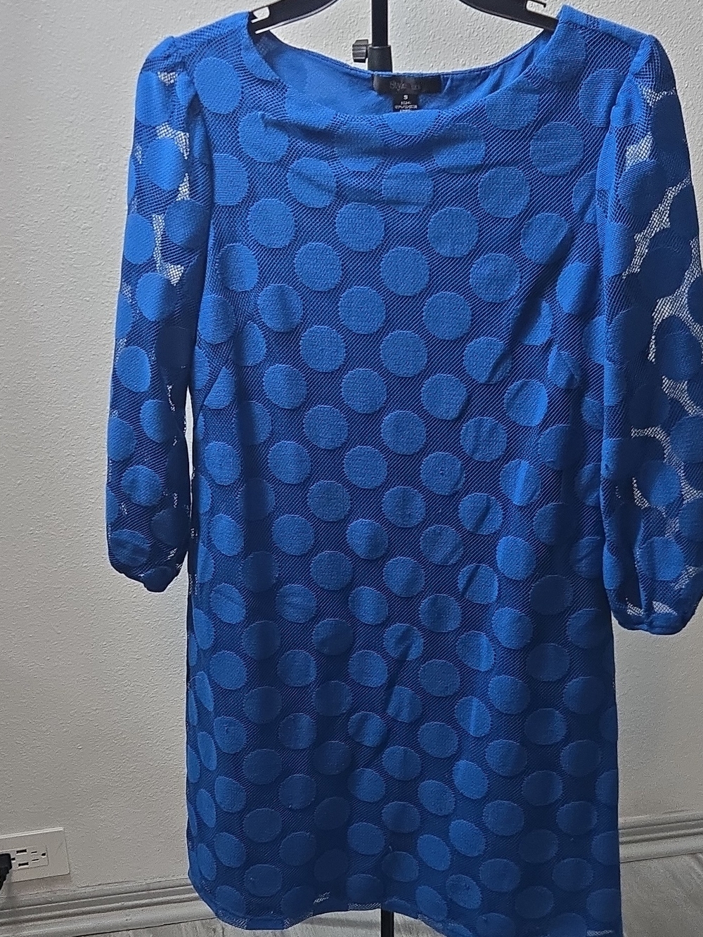 Style & Co. Royal Blue Polka Dot Midi Dress
